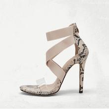 Romwe Snakeskin Pattern Back Zipper Heels