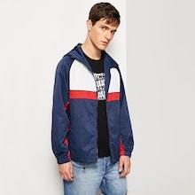 Romwe Guys Zipper Up Color Block Coat