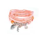 Romwe Shell Charm Layered Beaded Necklace