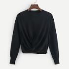 Romwe Solid Twist Front Jumper