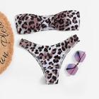 Romwe Twist Random Leopard Bikini Set