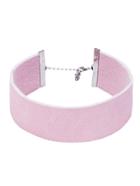 Romwe Pink Snake Skin Pattern Wide Choker Necklace