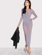 Romwe Transparent Fitted 2 Piece Dress