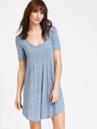 Romwe Scoop Neck Marled Knit Curved Swing Dress
