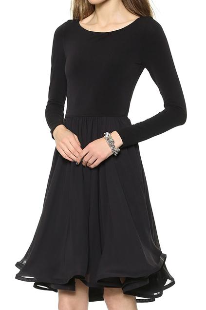 Romwe Mesh Flouncing Slim Pleated Black Dress