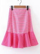 Romwe Ruffle Hem A Line Skirt