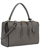 Romwe Gray Tassel Zipper Shoulder Bag