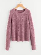 Romwe Ladder Detail Loose Knit Jumper