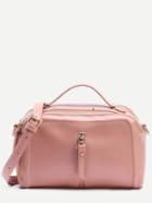 Romwe Pink Zip Front Mini Duffle Bag