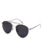 Romwe Silver Frame Triple Bridge Sunglasses