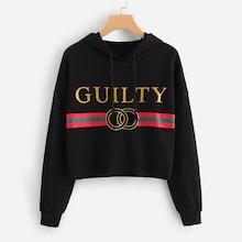 Romwe Plus Graphic Print Drop Shoulder Hoodie