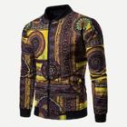 Romwe Men Ornate Print Jacket