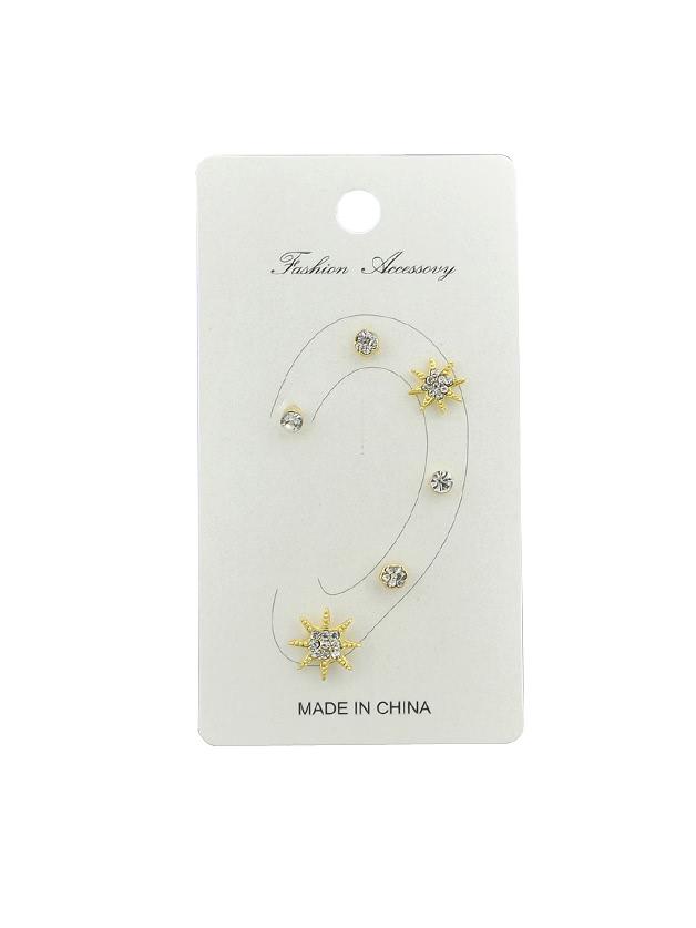 Romwe 6pcs/set Bohemia Sun Flower Pattern Stud Earrings