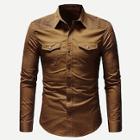 Romwe Guys Pocket Decoration Solid Shirt