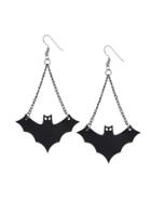 Romwe Bat Shaped Drop Earrings