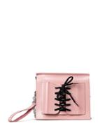Romwe Lace Up Detail Chain Bag