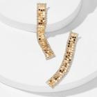 Romwe Rhinestone Detail Glitter Bar Drop Earrings 1pair