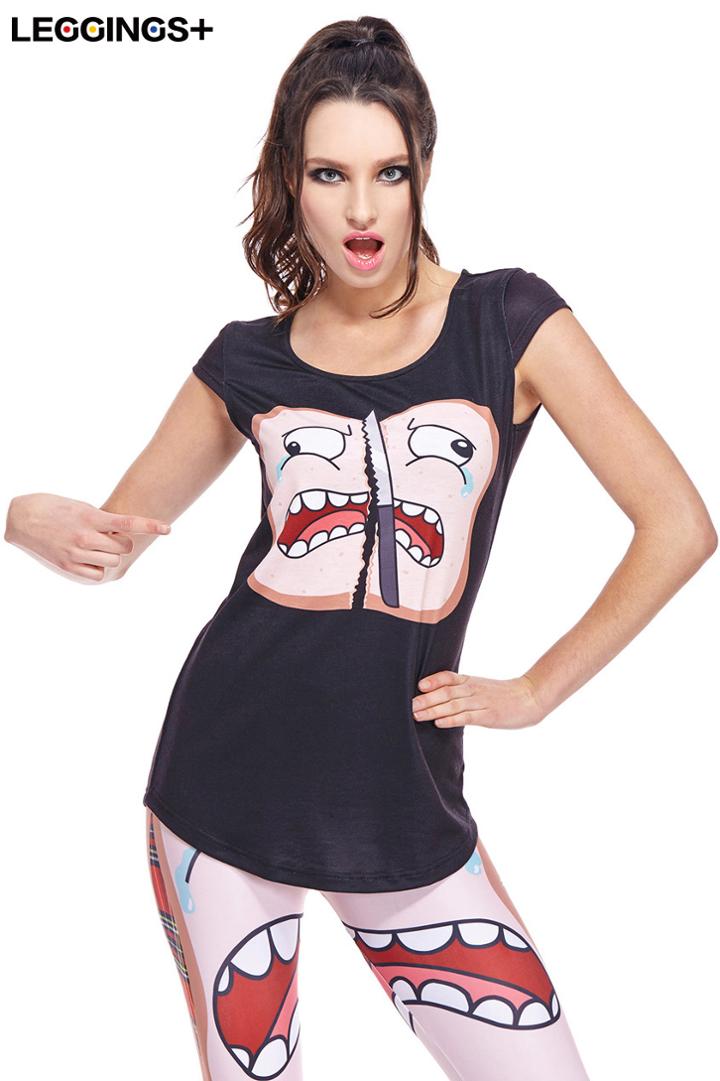 Romwe Romwe Terrified Bread Print Sleeveless T-shirt