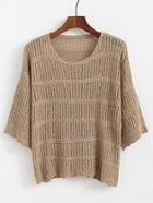 Romwe 3/4 Sleeve Loose Sweater