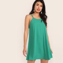 Romwe Strappy Crisscross Back Swing Cami Dress