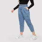 Romwe Plus Elastic Waist Pocket Jeans
