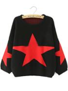 Romwe Stars Pattern Loose Sweater