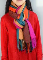 Romwe Tassel Multicolor Scarf