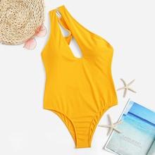 Romwe Cut-out Low Back One Piece Swimwear