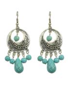 Romwe Turquoise Chandelier Earrings