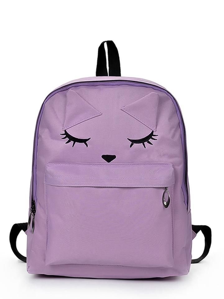 Romwe Cartoon Eyes Printed Backpack