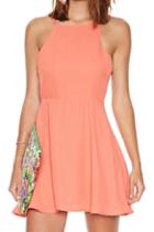 Romwe Backless Pleated A-line Dress