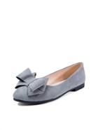 Romwe Bow Detail Wide Fit Flats
