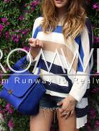 Romwe White Color Block Dip Hem T-shirt