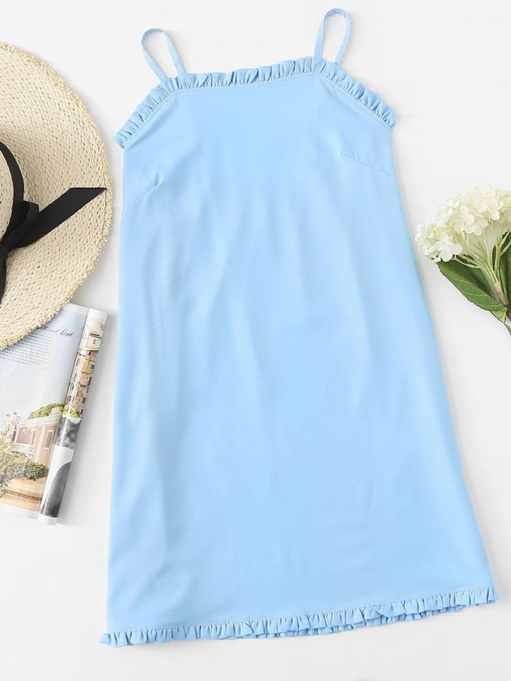 Romwe Frill Trim Cami Dress