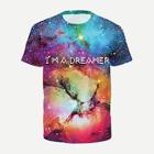 Romwe Men Letter And Galaxy Print Tee