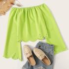 Romwe Neon Green Off The Shoulder Blouse