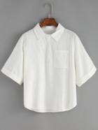 Romwe Cuffed Pocket Loose Blouse