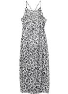 Romwe Spaghetti Strap Leopard Chiffon Dress