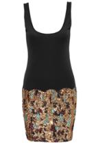 Romwe Romwe Sequined Tank Bodycon Dress