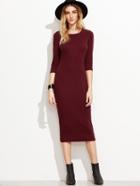 Romwe 3/4 Sleeve Pencil Dress