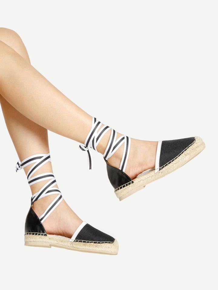 Romwe Cap Toe Lace Up Flats