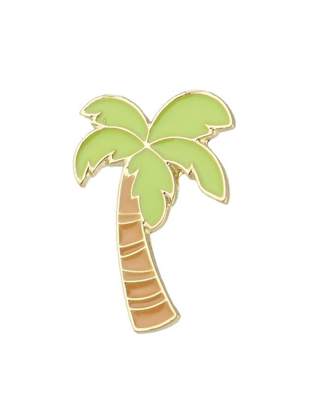 Romwe Cute Enamel Carton Green Tree Shape Brooches