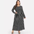 Romwe Plus Striped Dress