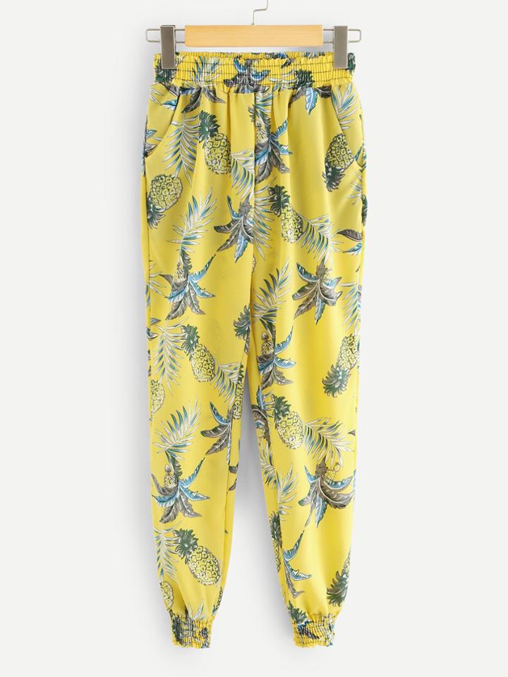 Romwe Pineapple Print Harem Pants