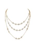 Romwe Gold Boho Chic Multi Layer Chain Beads Maxi Necklace