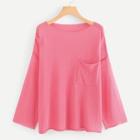 Romwe Pocket Front Soft Knit Sweater