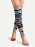 Romwe Boho Tribal Pattern Ribbed Cuff Leg Warmers
