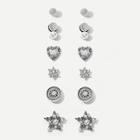 Romwe Star & Heart Stud Earrings 6pairs