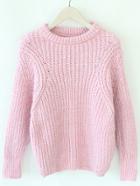 Romwe Long Sleeve Loose Pink Sweater
