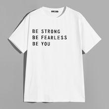 Romwe Guys Short Sleeve Letter Tee